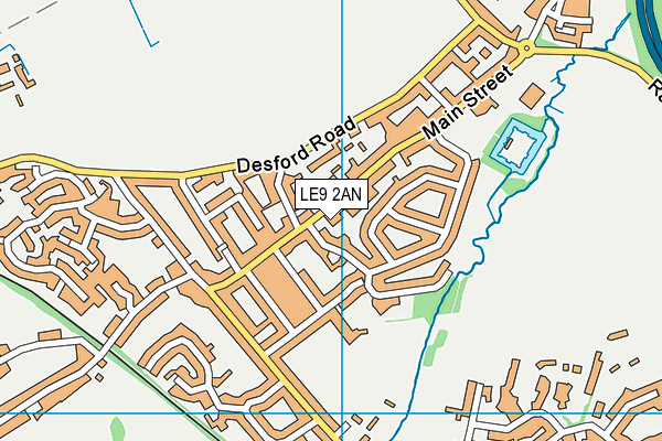 LE9 2AN map - OS VectorMap District (Ordnance Survey)