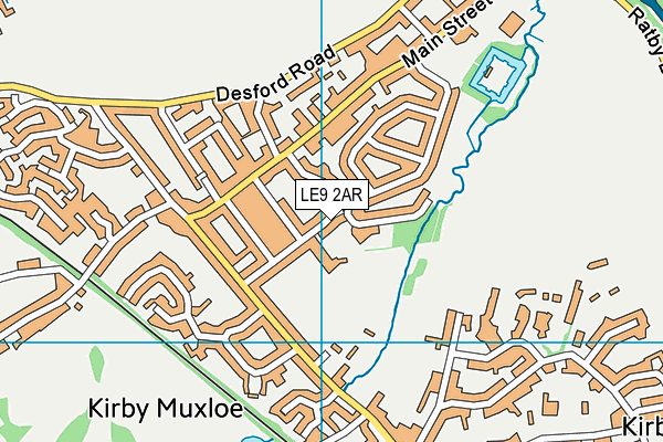 LE9 2AR map - OS VectorMap District (Ordnance Survey)