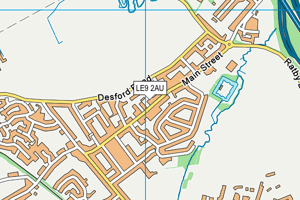 LE9 2AU map - OS VectorMap District (Ordnance Survey)