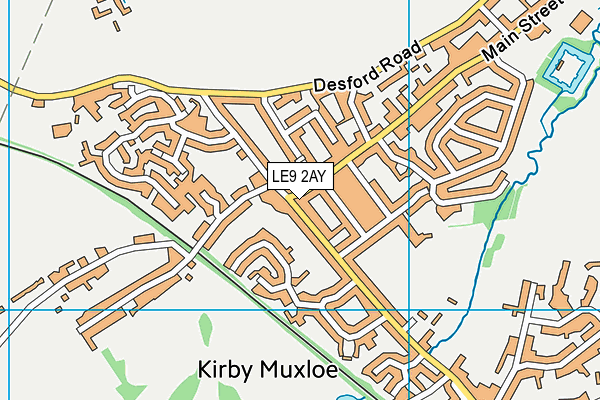 LE9 2AY map - OS VectorMap District (Ordnance Survey)