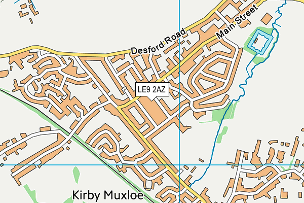 LE9 2AZ map - OS VectorMap District (Ordnance Survey)