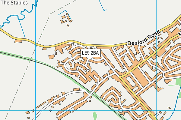 LE9 2BA map - OS VectorMap District (Ordnance Survey)