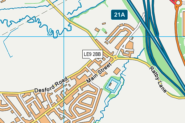 LE9 2BB map - OS VectorMap District (Ordnance Survey)