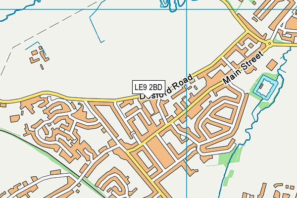 LE9 2BD map - OS VectorMap District (Ordnance Survey)