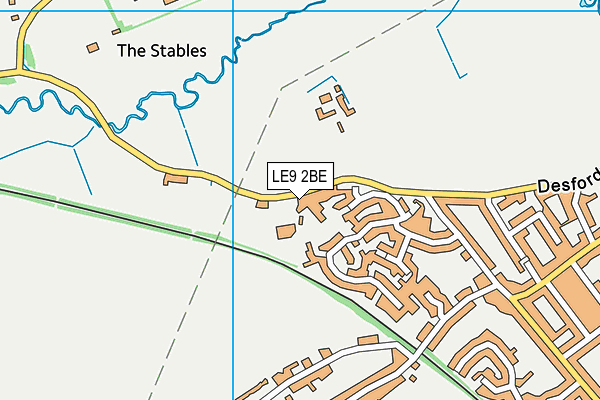 LE9 2BE map - OS VectorMap District (Ordnance Survey)