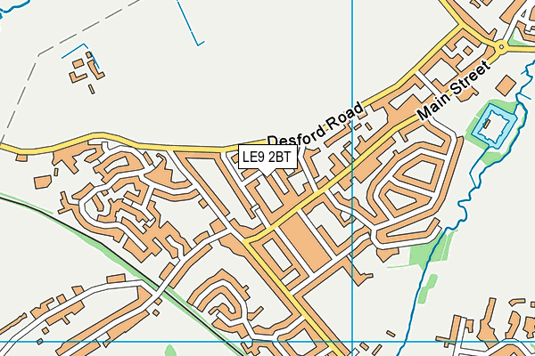 LE9 2BT map - OS VectorMap District (Ordnance Survey)