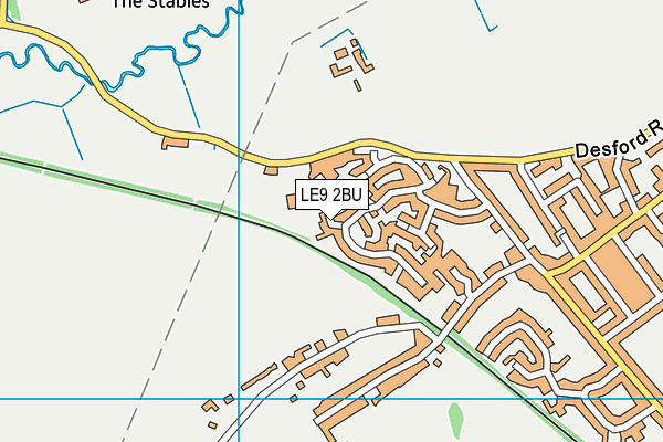 LE9 2BU map - OS VectorMap District (Ordnance Survey)