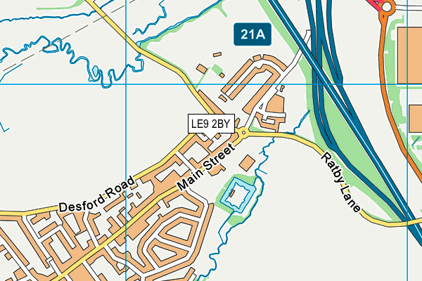 LE9 2BY map - OS VectorMap District (Ordnance Survey)