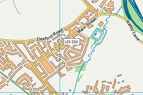 LE9 2DA map - OS VectorMap District (Ordnance Survey)