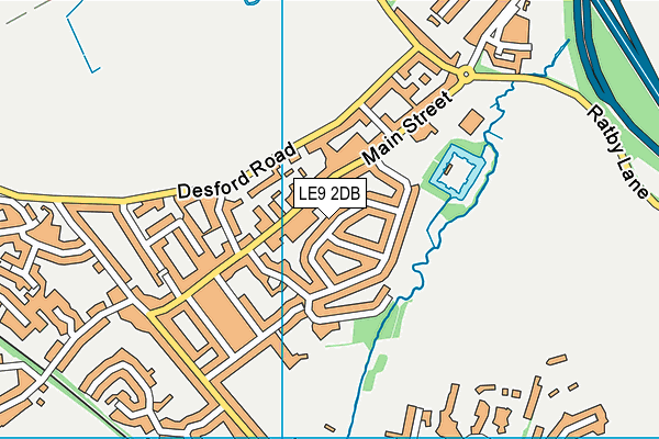 LE9 2DB map - OS VectorMap District (Ordnance Survey)