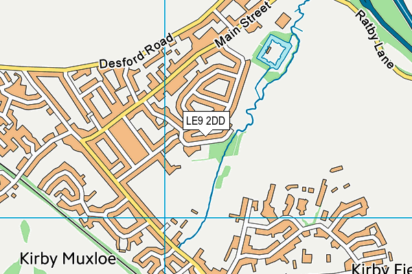 LE9 2DD map - OS VectorMap District (Ordnance Survey)