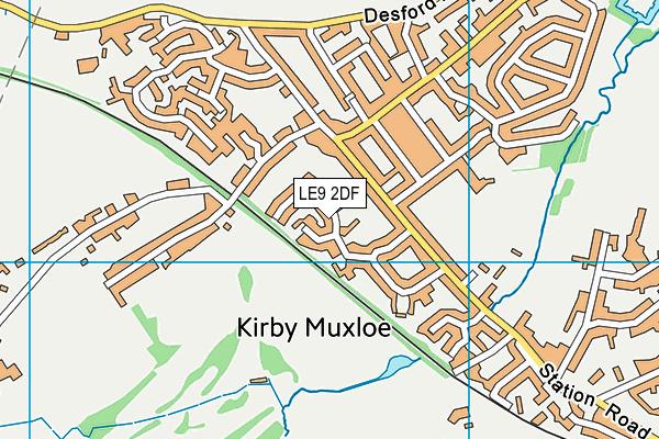 LE9 2DF map - OS VectorMap District (Ordnance Survey)