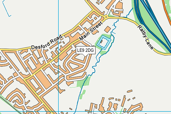 LE9 2DG map - OS VectorMap District (Ordnance Survey)