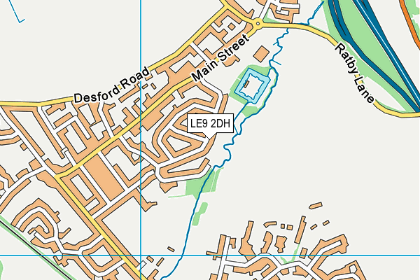 LE9 2DH map - OS VectorMap District (Ordnance Survey)