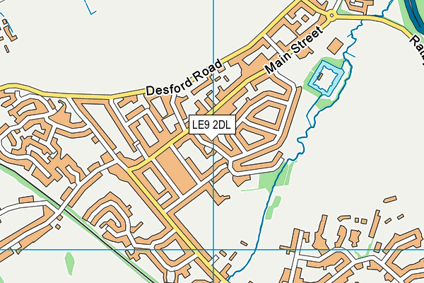 LE9 2DL map - OS VectorMap District (Ordnance Survey)