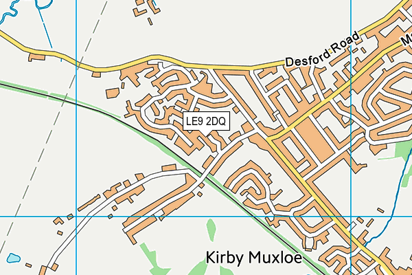 LE9 2DQ map - OS VectorMap District (Ordnance Survey)