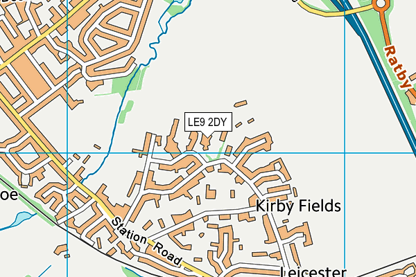 LE9 2DY map - OS VectorMap District (Ordnance Survey)