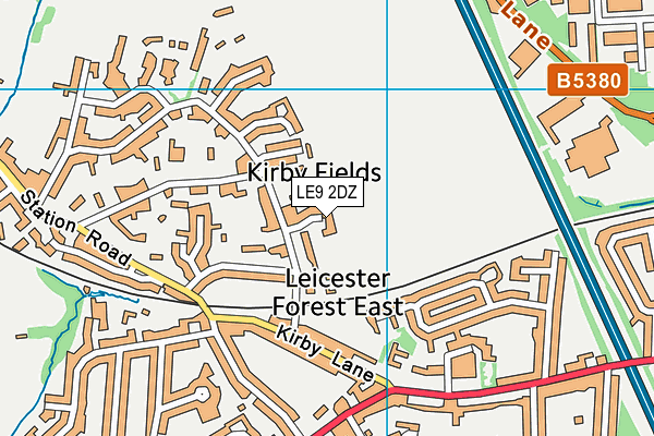 LE9 2DZ map - OS VectorMap District (Ordnance Survey)