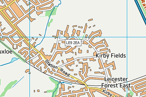 LE9 2EA map - OS VectorMap District (Ordnance Survey)