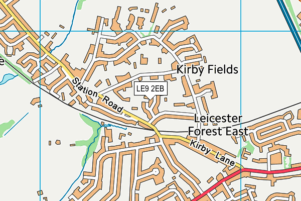 LE9 2EB map - OS VectorMap District (Ordnance Survey)