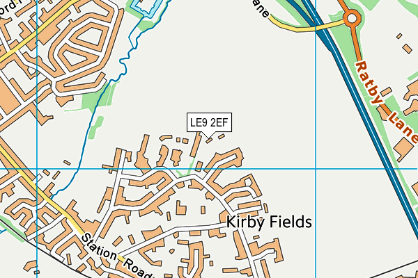 LE9 2EF map - OS VectorMap District (Ordnance Survey)