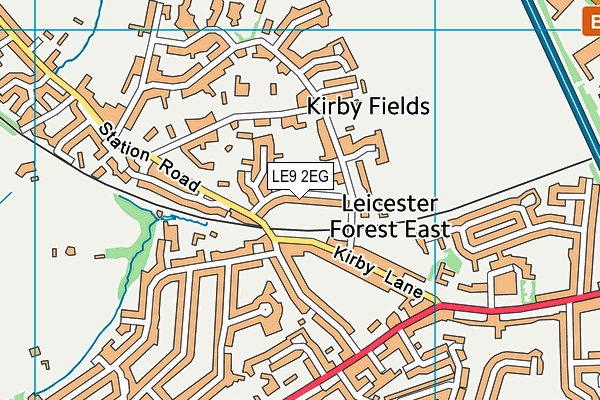 LE9 2EG map - OS VectorMap District (Ordnance Survey)