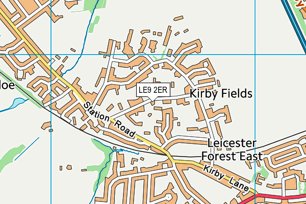 LE9 2ER map - OS VectorMap District (Ordnance Survey)