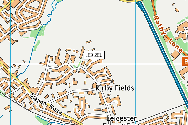 LE9 2EU map - OS VectorMap District (Ordnance Survey)