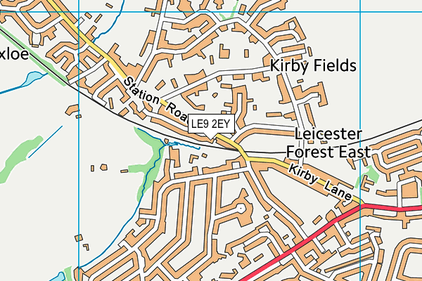 LE9 2EY map - OS VectorMap District (Ordnance Survey)