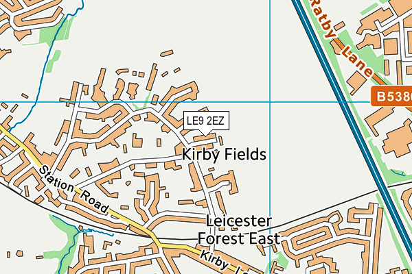 LE9 2EZ map - OS VectorMap District (Ordnance Survey)