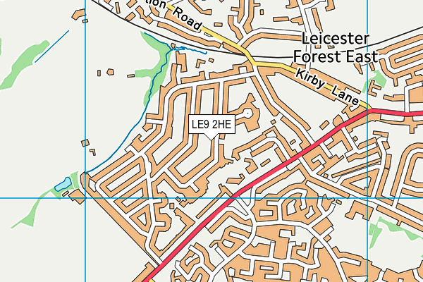 LE9 2HE map - OS VectorMap District (Ordnance Survey)