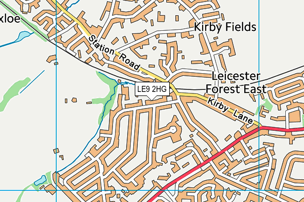 LE9 2HG map - OS VectorMap District (Ordnance Survey)