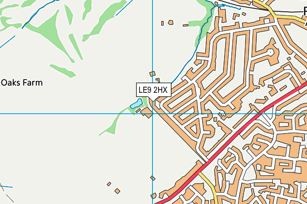 LE9 2HX map - OS VectorMap District (Ordnance Survey)