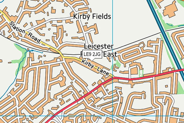 LE9 2JG map - OS VectorMap District (Ordnance Survey)