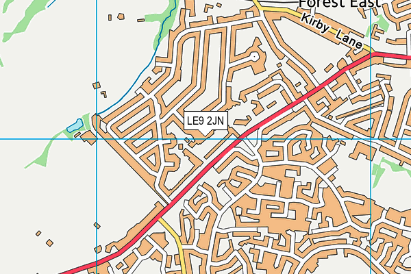 LE9 2JN map - OS VectorMap District (Ordnance Survey)