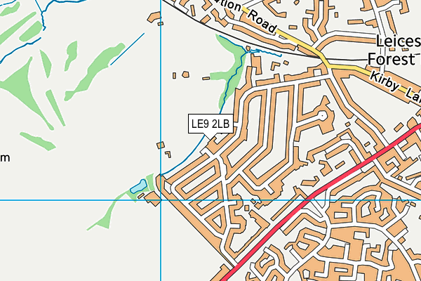 LE9 2LB map - OS VectorMap District (Ordnance Survey)