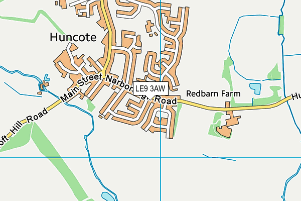 LE9 3AW map - OS VectorMap District (Ordnance Survey)