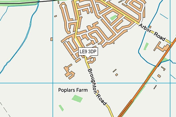 LE9 3DP map - OS VectorMap District (Ordnance Survey)