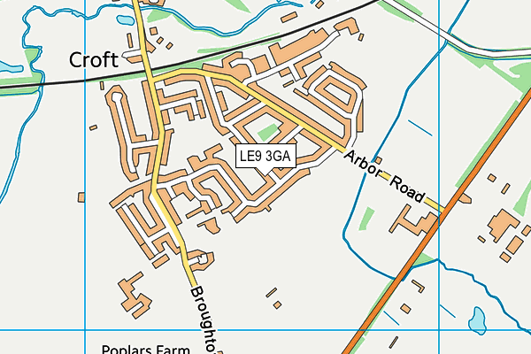 LE9 3GA map - OS VectorMap District (Ordnance Survey)