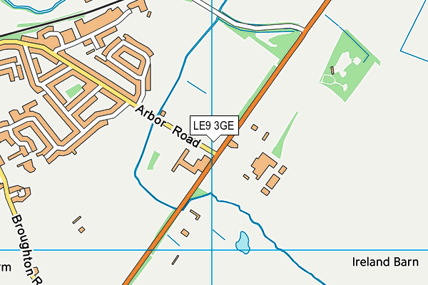 LE9 3GE map - OS VectorMap District (Ordnance Survey)