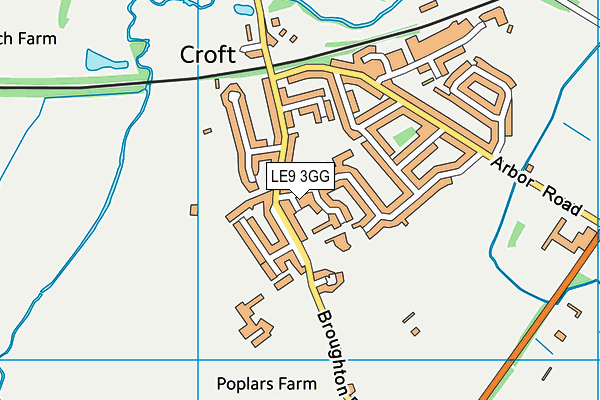 LE9 3GG map - OS VectorMap District (Ordnance Survey)