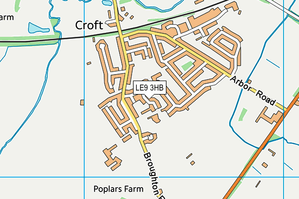 LE9 3HB map - OS VectorMap District (Ordnance Survey)