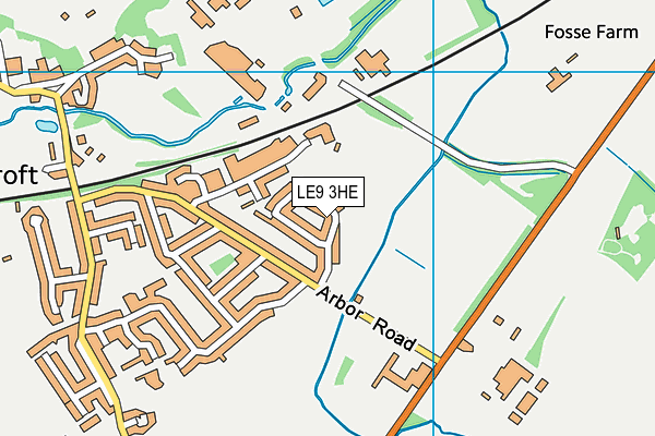 LE9 3HE map - OS VectorMap District (Ordnance Survey)