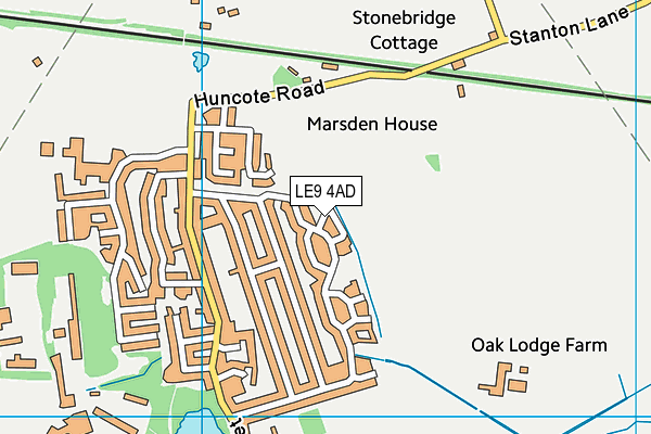 LE9 4AD map - OS VectorMap District (Ordnance Survey)