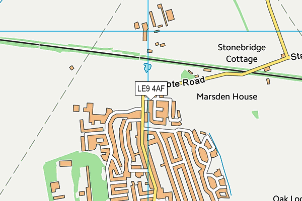 LE9 4AF map - OS VectorMap District (Ordnance Survey)