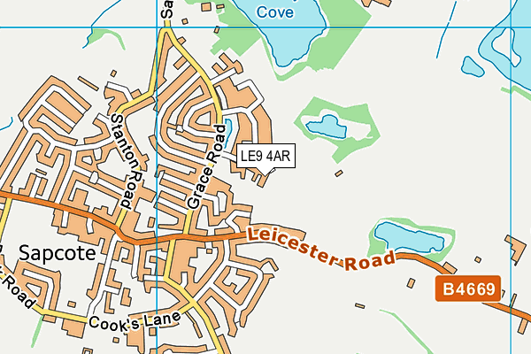 LE9 4AR map - OS VectorMap District (Ordnance Survey)