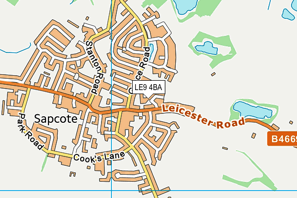 LE9 4BA map - OS VectorMap District (Ordnance Survey)