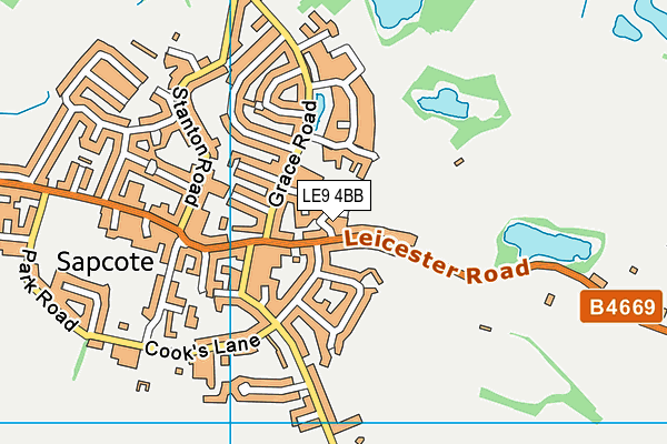 LE9 4BB map - OS VectorMap District (Ordnance Survey)