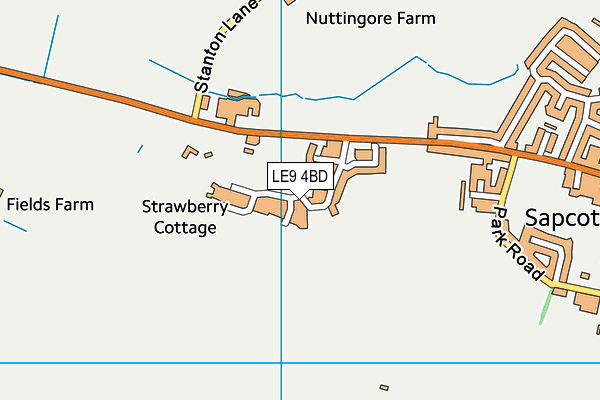 LE9 4BD map - OS VectorMap District (Ordnance Survey)