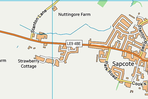 LE9 4BE map - OS VectorMap District (Ordnance Survey)